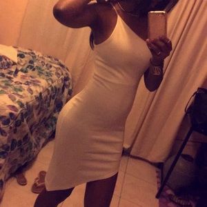 White mini one shoulder dress